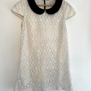 White Lace Black Collar Forever 21 Dress